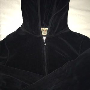 Juicy Couture Black Velour Hooded Jacket